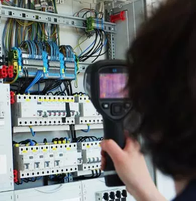 Thermografische Prüfung an einer Elektroanlage
