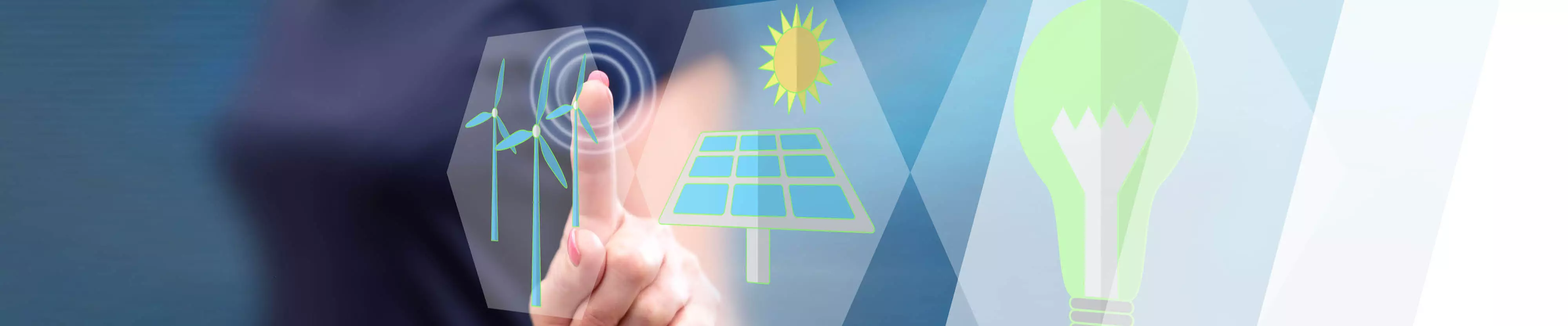 virtueller Klick auf erneuerbare Energien-Symbole